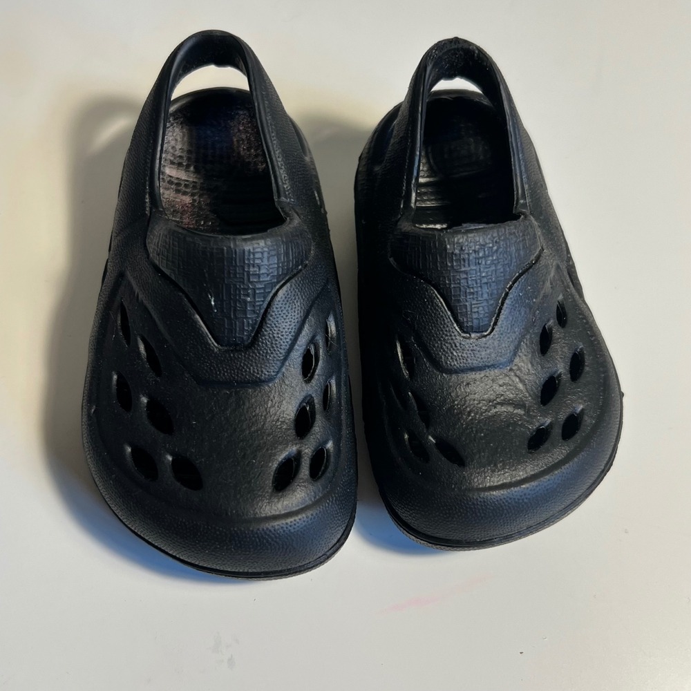 Size 3 Toddler Clogs Black Lightweight Breathable Made in USA Slip-On
